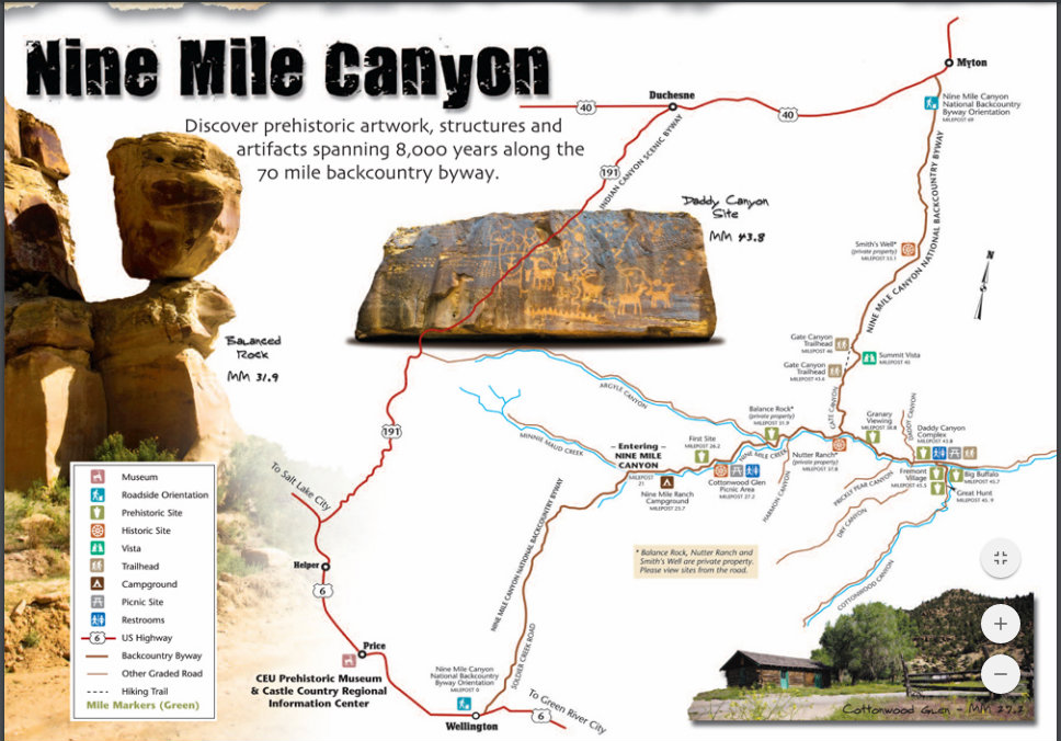 Nine Mile Canyon, Utah trail guide