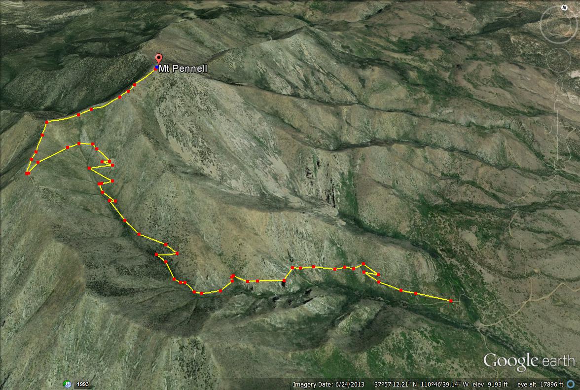 Mt. Pennell trail map