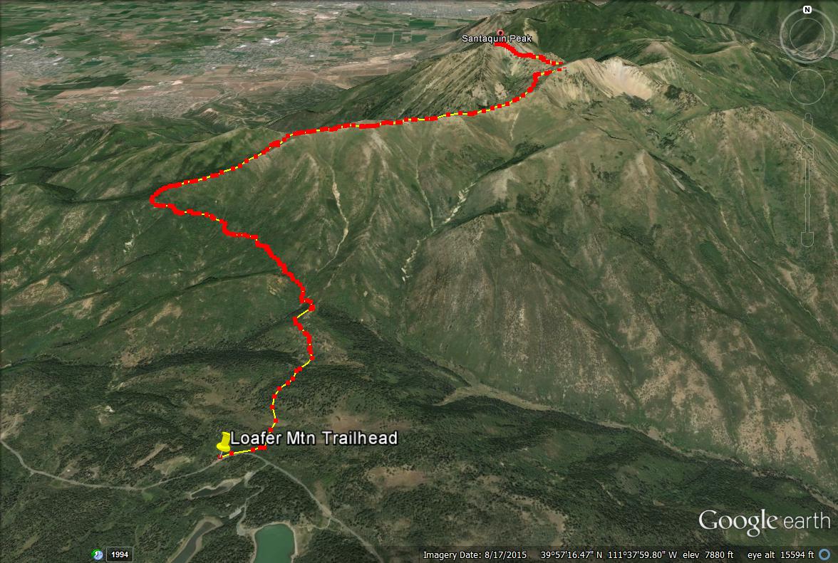 Santaquin Peak trail map
