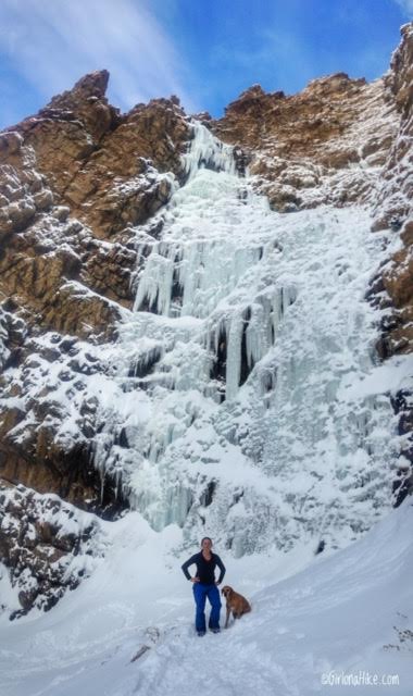 Hiking Waterfall Canyon in Ogden, Utah, Hiking in Utah with Dogs, Frozen Waterfalls in Utah